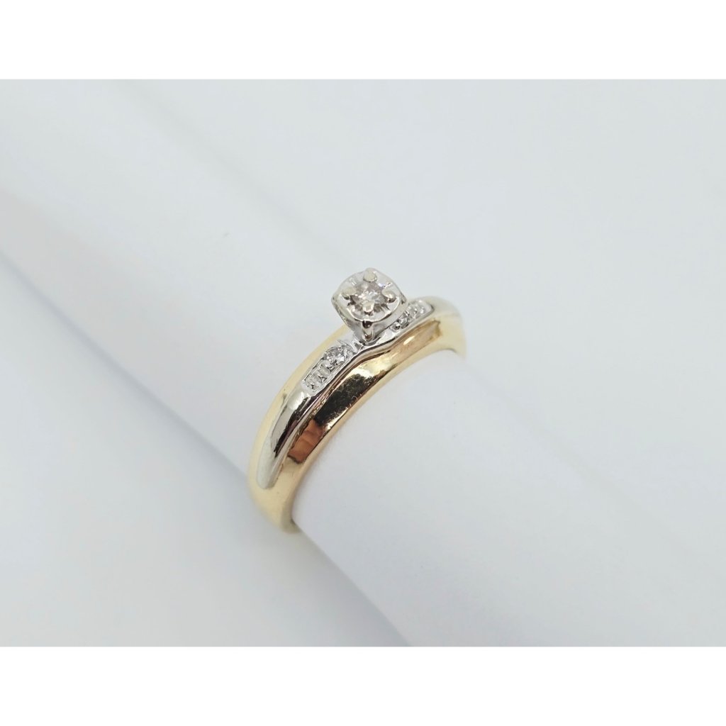 Unique 14k Two Tone Multi Color Gold Ladies Diamond Engagement Ring  Size 750